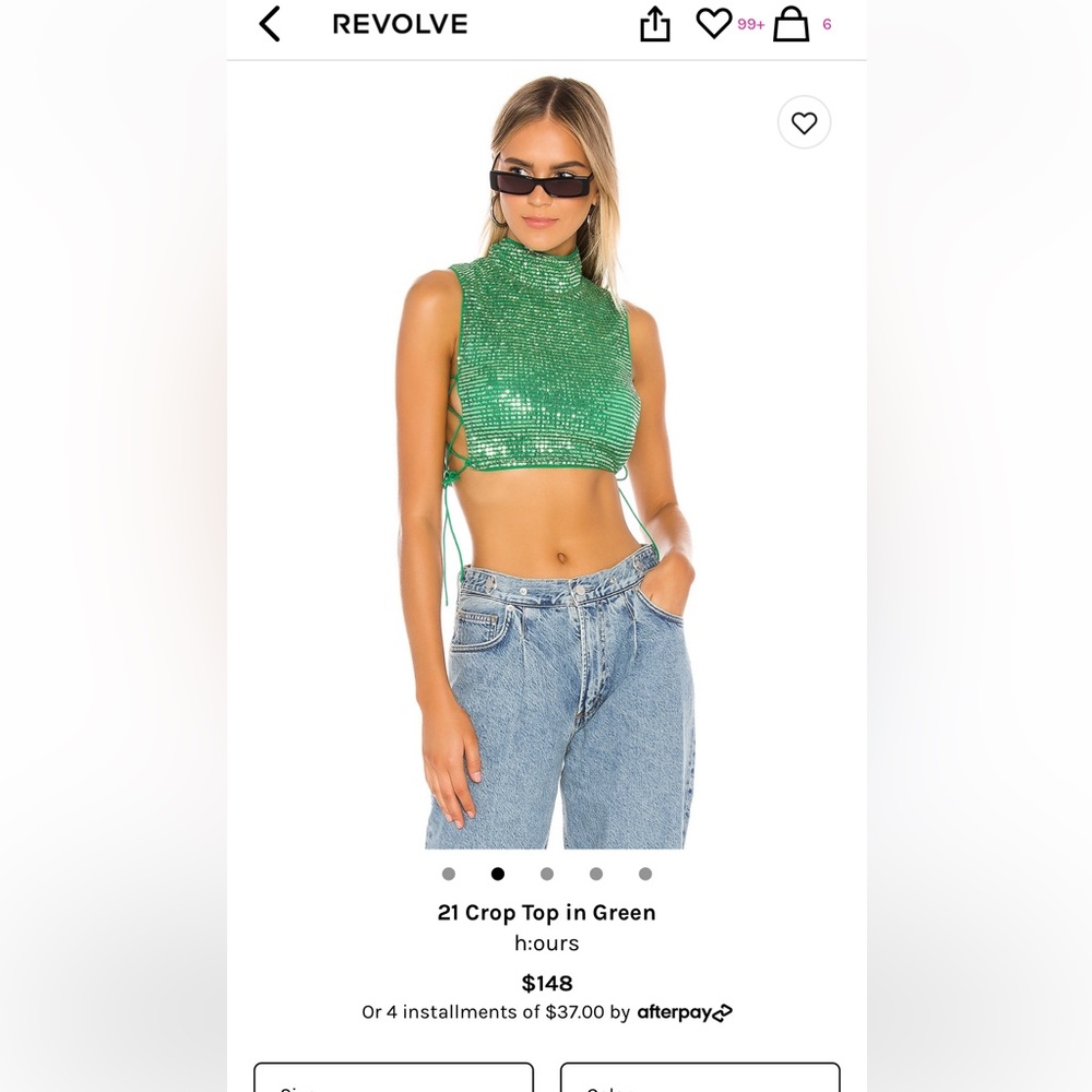 H:ours 21 Crop Top in Green Size L from Revolve
